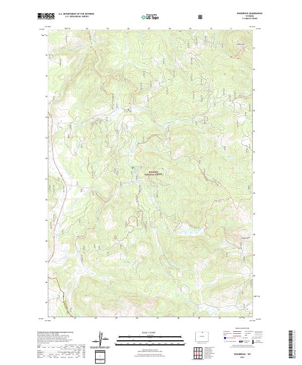 USGS US Topo 7.5-minute map for Woodrock WY 2021