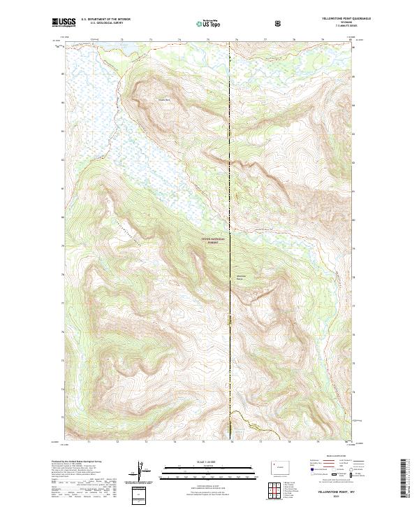 USGS US Topo 7.5-minute map for Yellowstone Point WY 2021