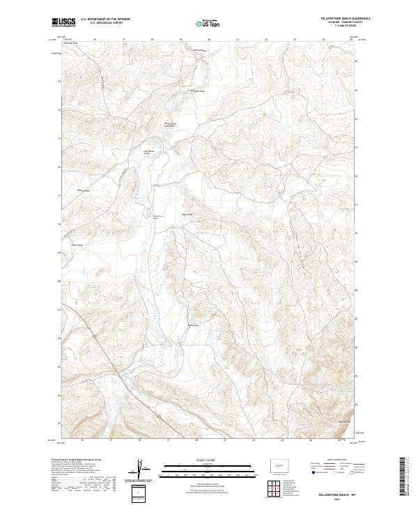 USGS US Topo 7.5-minute map for Yellowstone Ranch WY 2021