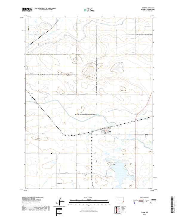 USGS US Topo 7.5-minute map for Yoder WY 2021