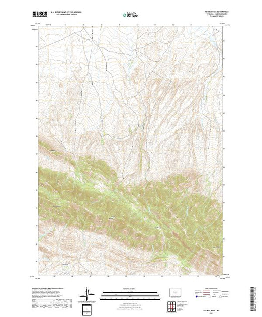 USGS US Topo 7.5-minute map for Youngs Pass WY 2021 – American Map Store