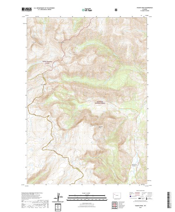 USGS US Topo 7.5-minute map for Younts Peak WY 2021