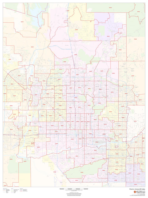 Phoenix Zip Code Map – American Map Store