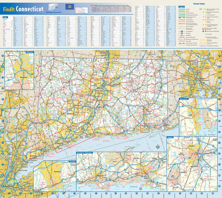 Connecticut Wall Map by Globe Turner – American Map Store