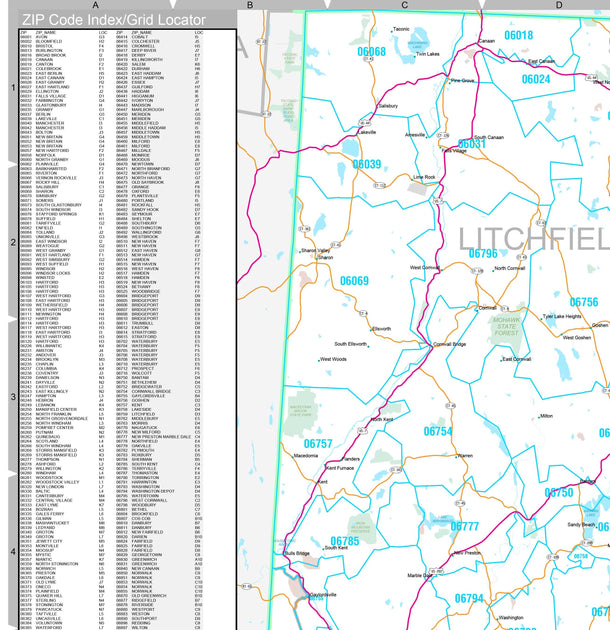 Premium Style Wall Map of Connecticut by Market Maps – American Map Store