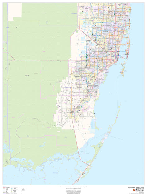 Miami - Dade County Wall Map – American Map Store