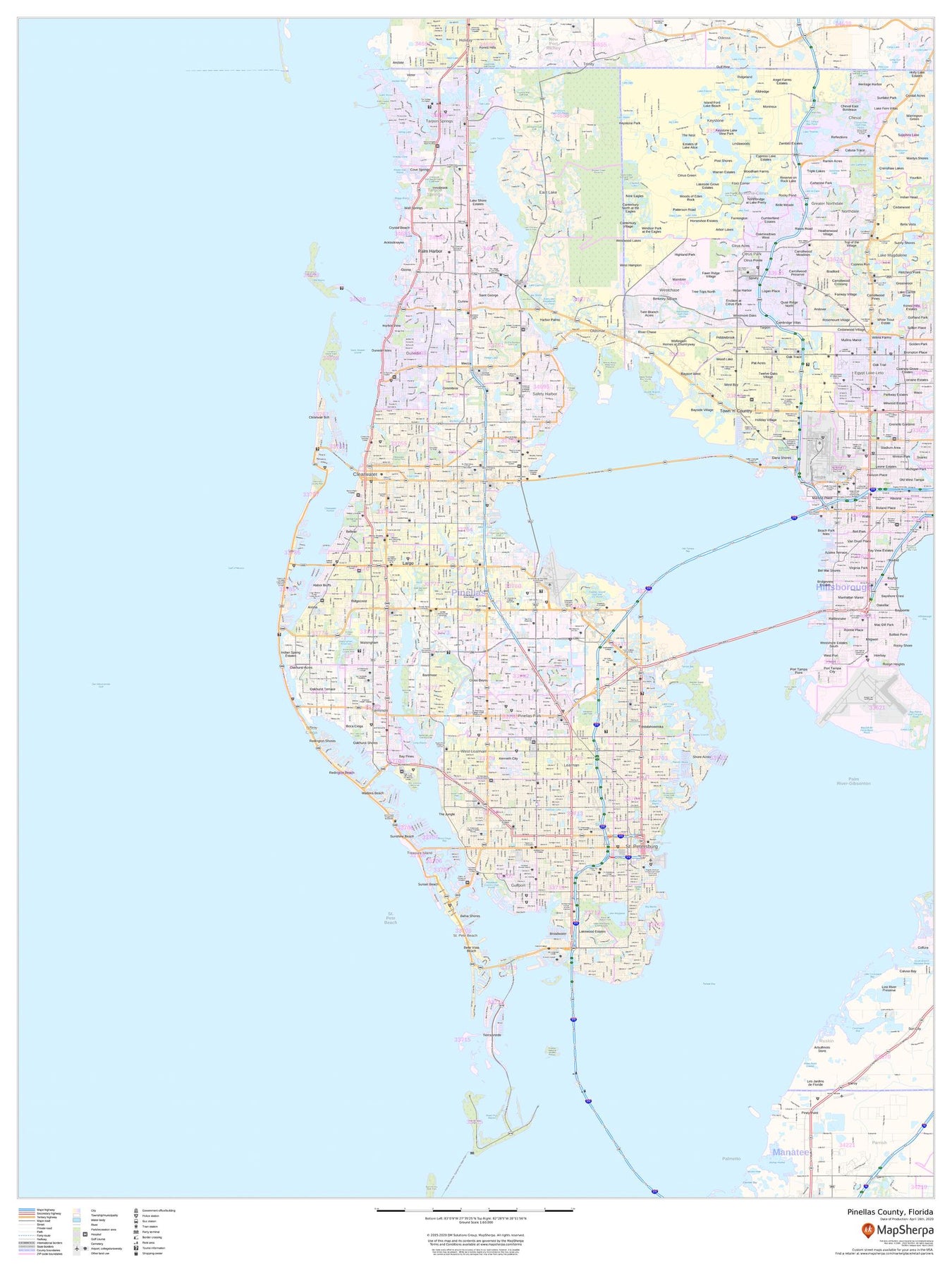 Texas - Louisiana - Mississippi - Alabama - Florida Map Labelled