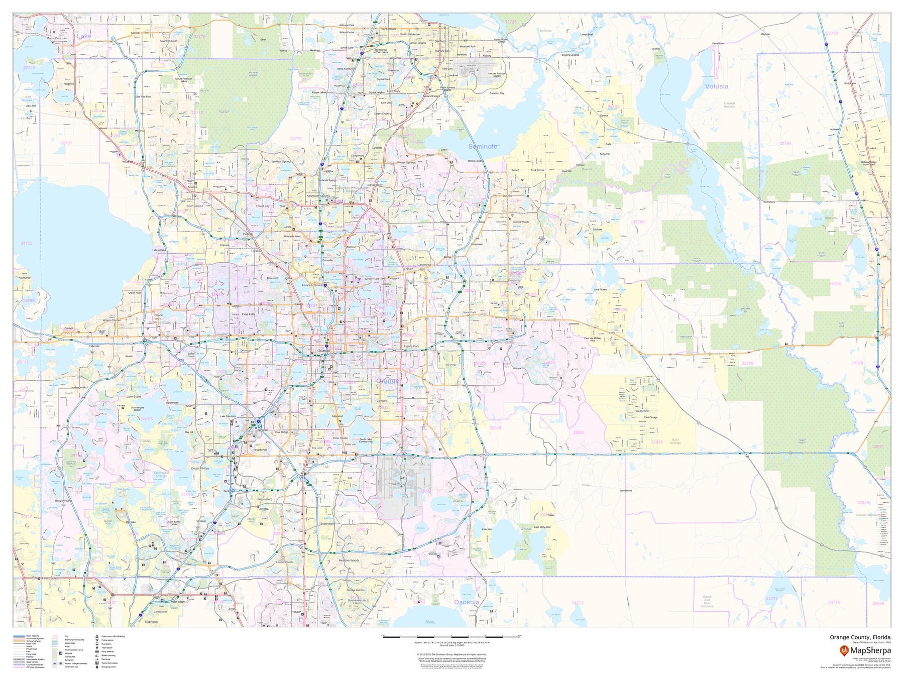 Texas - Louisiana - Mississippi - Alabama - Florida Map Labelled