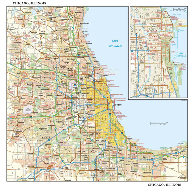 Chicago Major Arterial Wall Map – American Map Store