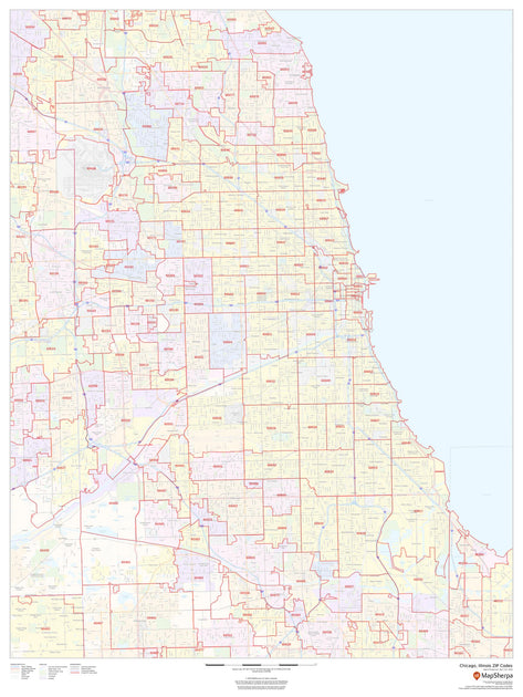 Chicago Zip Code Map – American Map Store