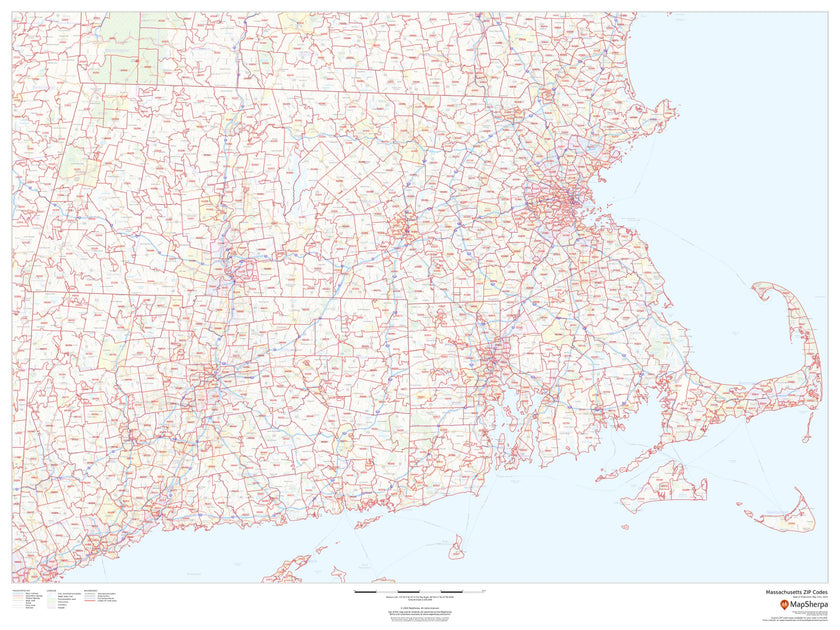 Massachusetts Zip Code Map American Map Store   MAWM003 1200x630 