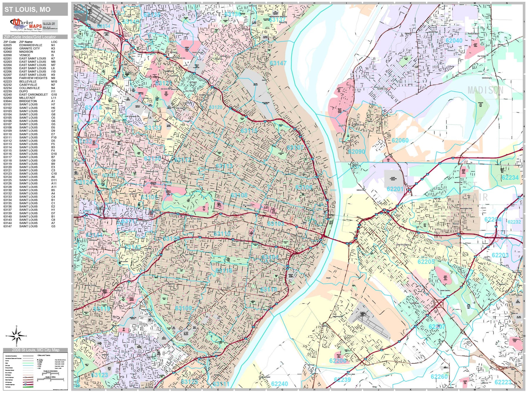 map of bridgeton missouri zip code 63045