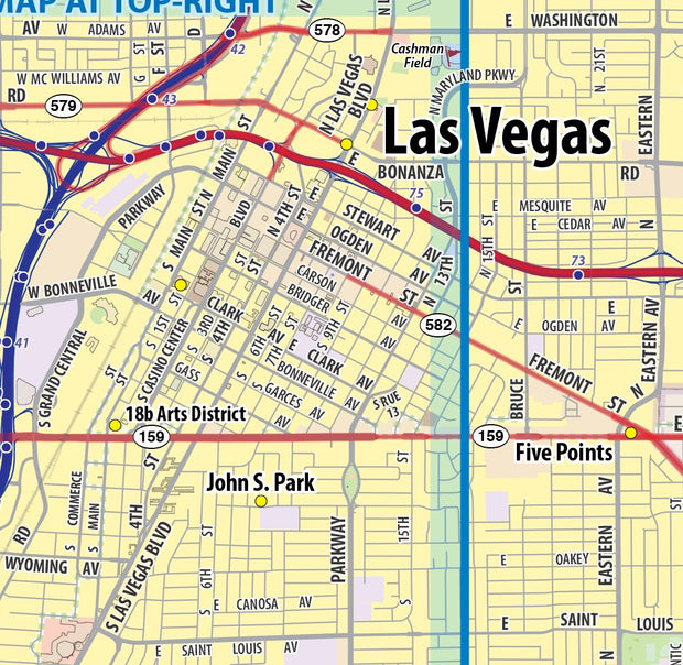Large map of the Las Vegas strip, Las Vegas, Nevada state, USA, Maps of  the USA