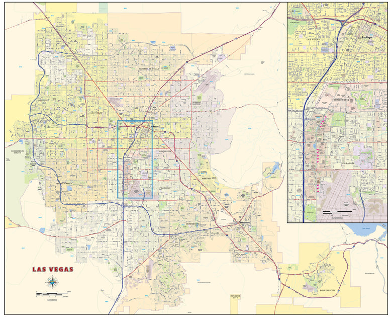 Las Vegas Metro Area Wall Map – American Map Store