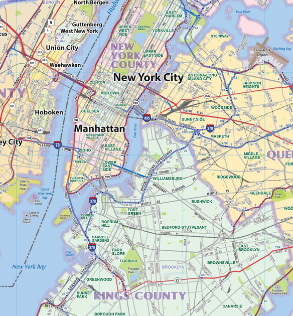 New York City Metro Area Wall Map – American Map Store