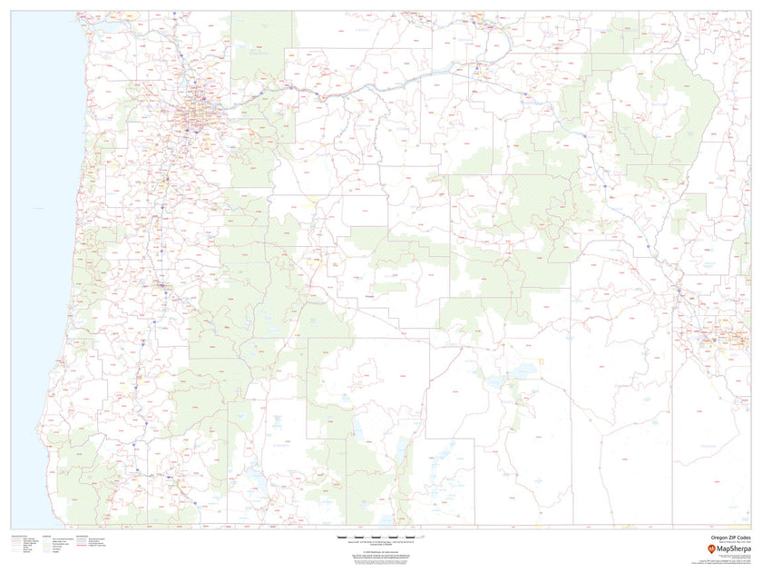 Oregon Zip Code Map – American Map Store