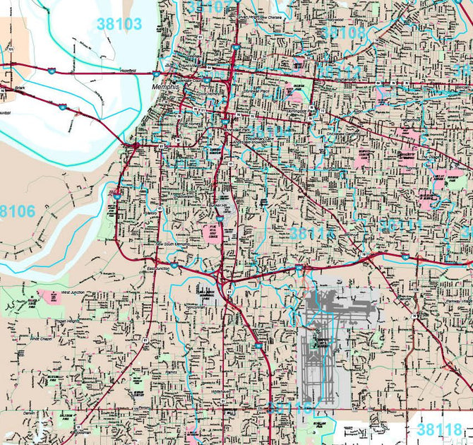 Premium Style Wall Map of Memphis, TN by Market Maps – American Map Store