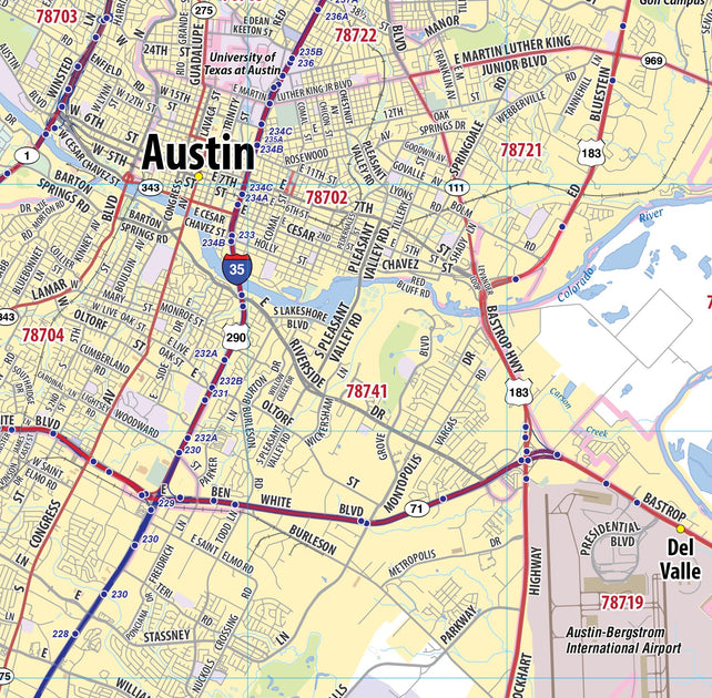 Greater Austin Metro Area Wall Map – American Map Store