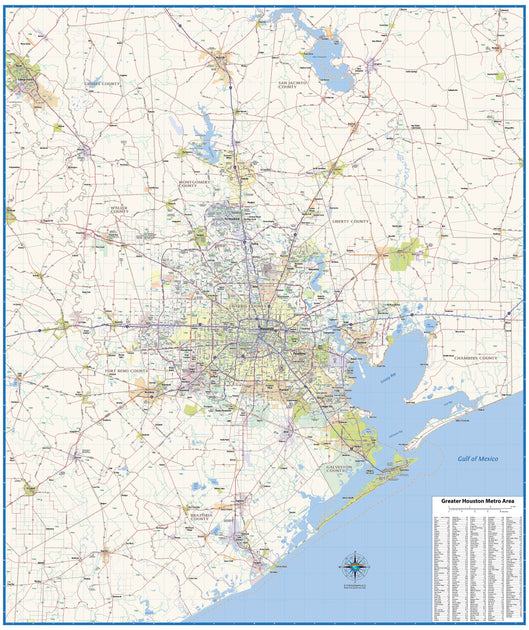 Greater Houston Metro Area Wall Map – American Map Store