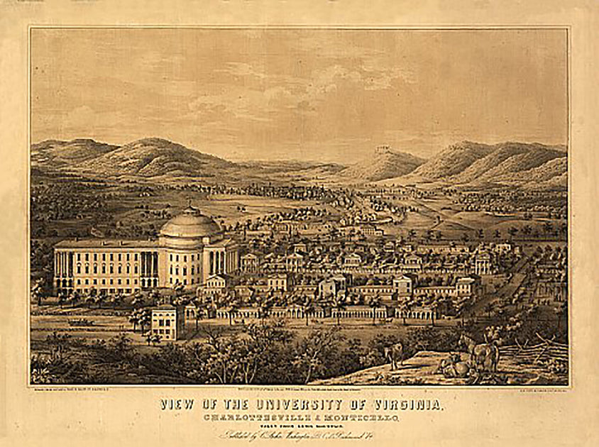 Univ Of Virginia Charlottesville Monticello 1856 – American Map Store