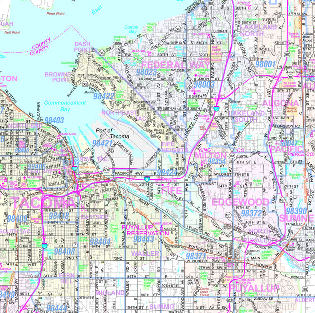 Seattle-Tacoma Regional Area Wall Map – American Map Store